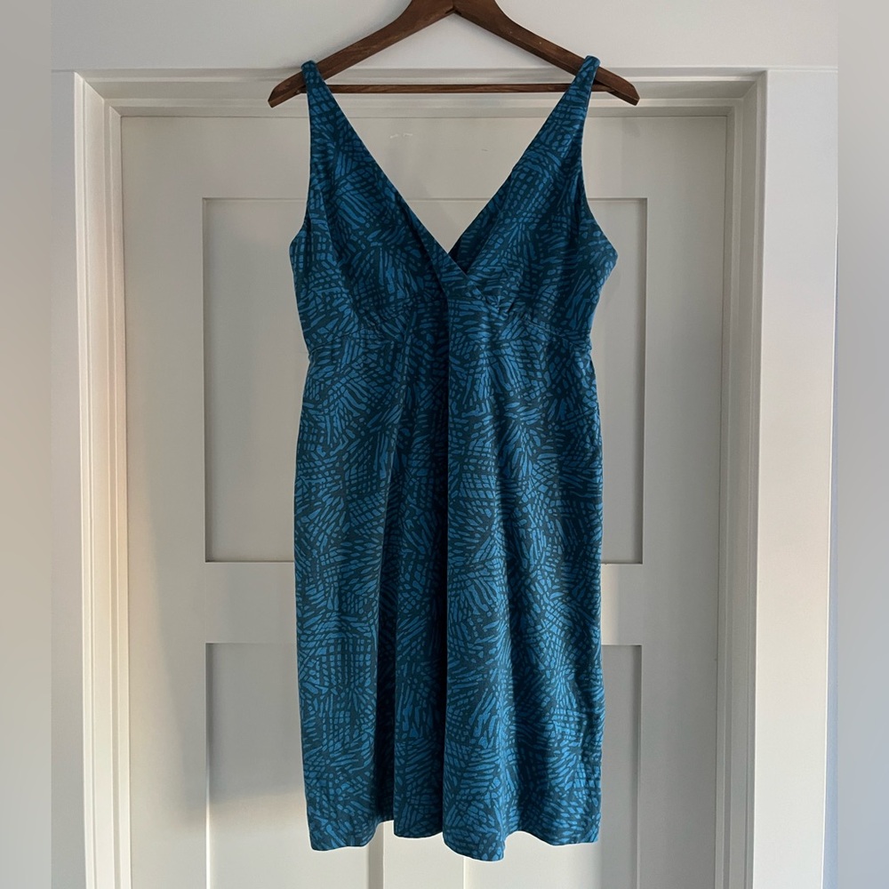 Prana Teal Patterned Mini Dress